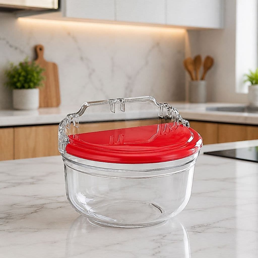 Saleiro de Cozinha Cristal Acrílico organizador com Tampa Plastica - Pote Sal Organizador Elegante