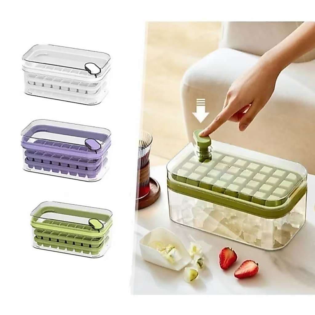 Conjunto de formas de gelo em silicone com caixa, material seguro para alimentos--1062