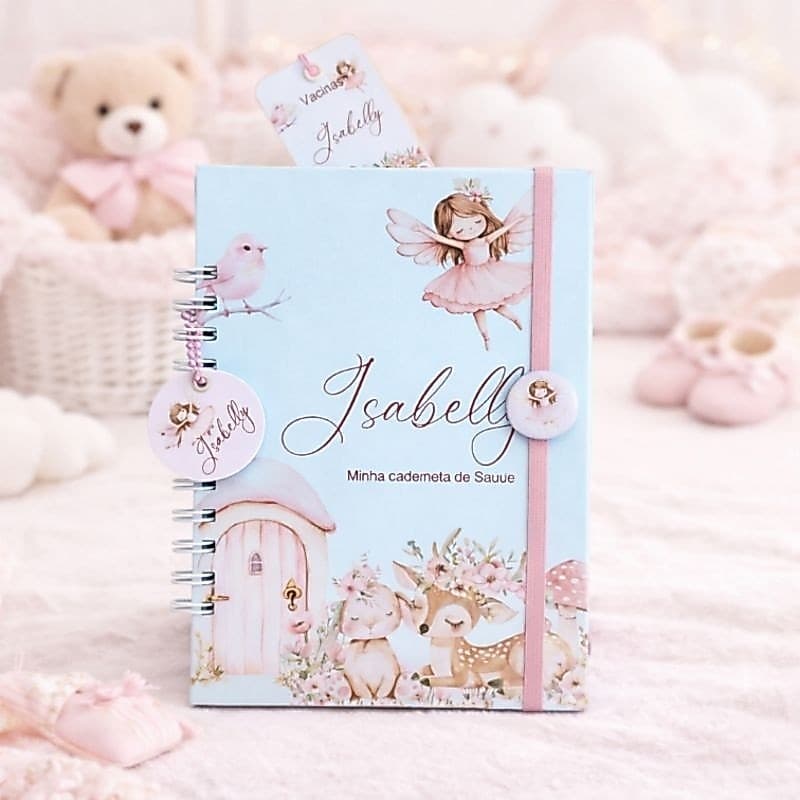 Caderneta Fadinha menina personalizada