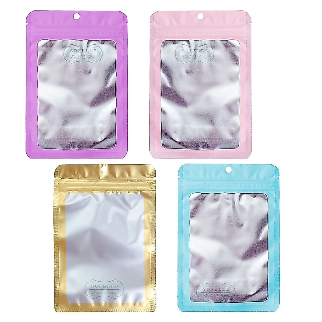 Saco Metalizado 10X15 Frente Transparente Fecho Zip para Doces, Biju, Maquiagem e lembrancinhas
