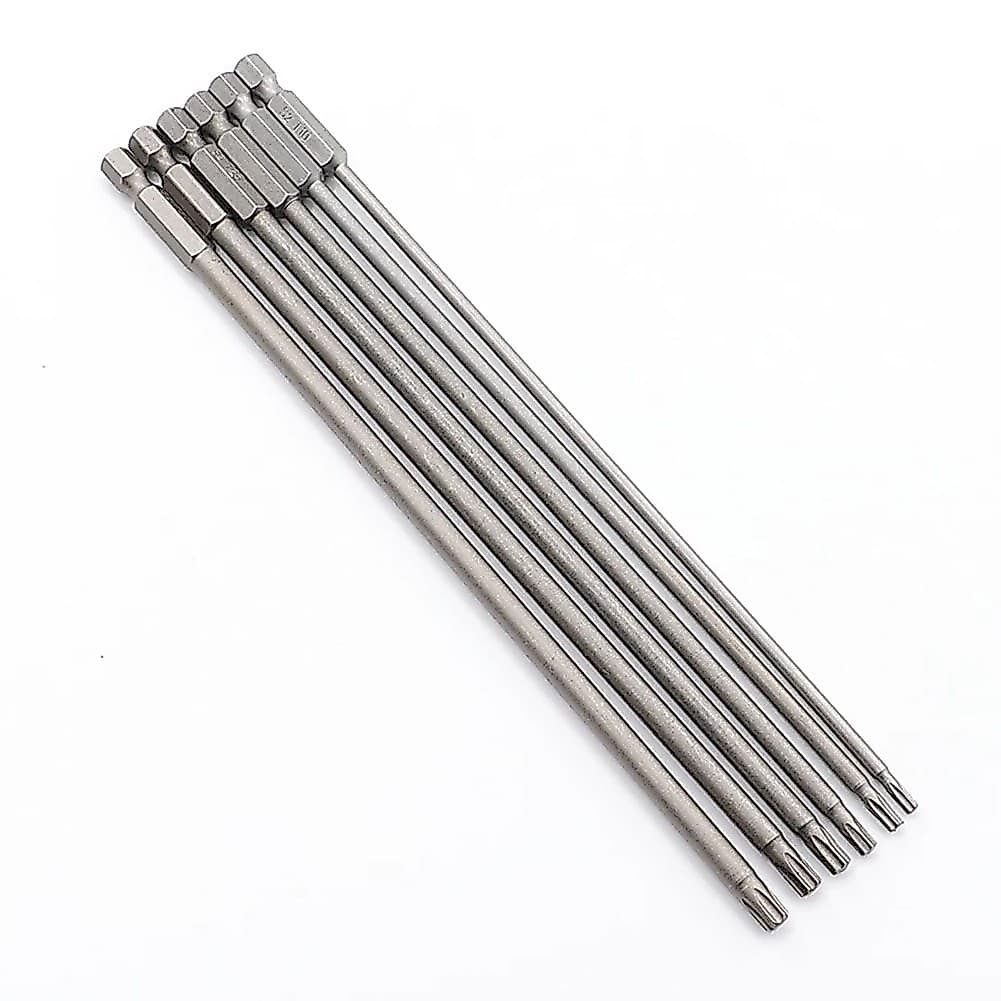 Chave De Fenda Torx Magnética 1/6 Peças 200mm , Liga De Aço T10 T15 T20 T25 T27 T30