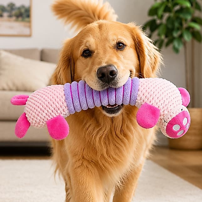 Pelúcia para Cachorro Piggy Long Neck com Apito – Brinquedo Interativo Bravo Mascotas
