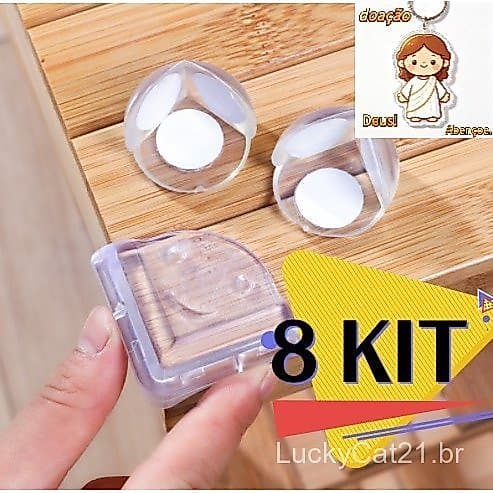 Kit 8 Protetor De Quina Silicone Mesa Segurança Para Crianças E Bebes Proteção Anti-colisão