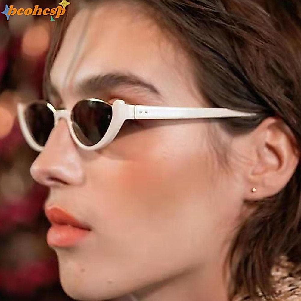 BEOHESP Óculos De Sol Na Moda Feminino Masculino Meia Armação