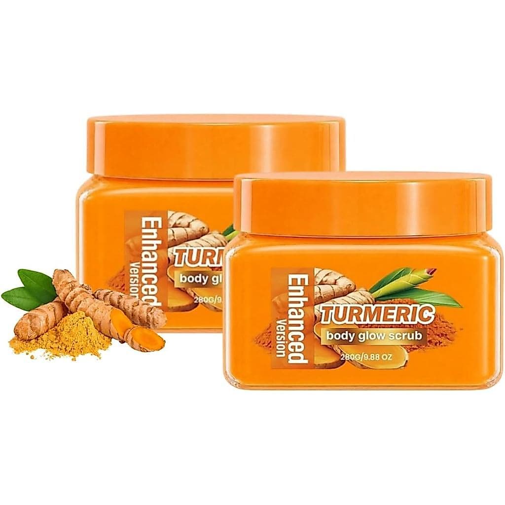 Esfoliante Corporal de Cúrcuma e Vitamina C, Esfoliante Suave para Pele com Textura Radiante, Sabonete Líquido Nutritivo
