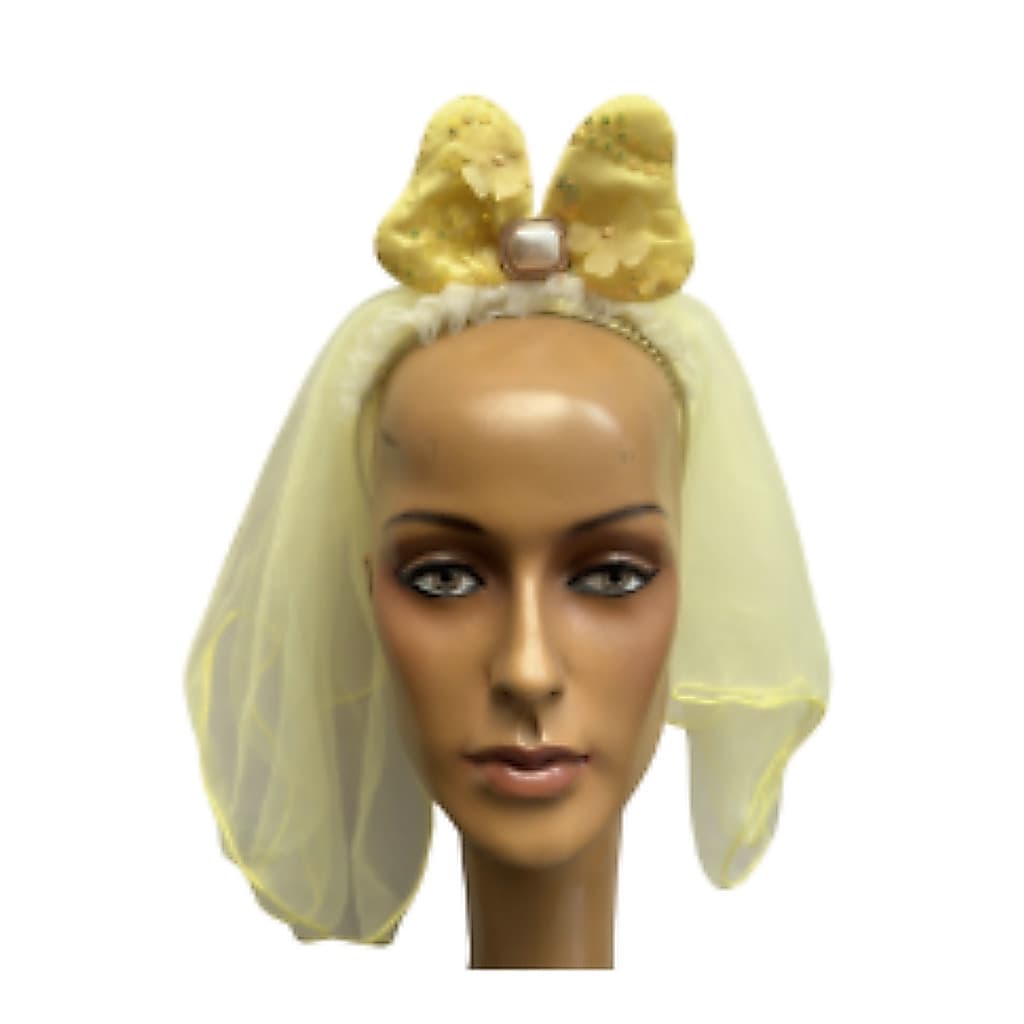 Tiara Luxo Laço com Véu Duplo para Fantasia