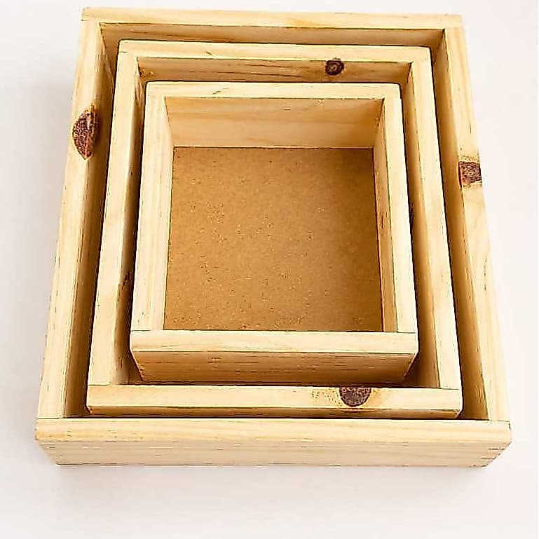 kit 3 unidades de cesta de café da manhã, presentes , artesanatos ,de madeira pinus