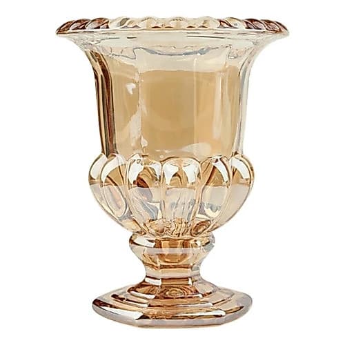 Vaso De Vidro Grosso Decoração Primeira Linha Elegante Ambar