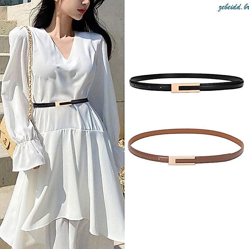 zebeidd Cinto Ajustável com Fivela para Adolescentes, Design Slim Fit, Adequado para Casacos e Vestidos KZMP