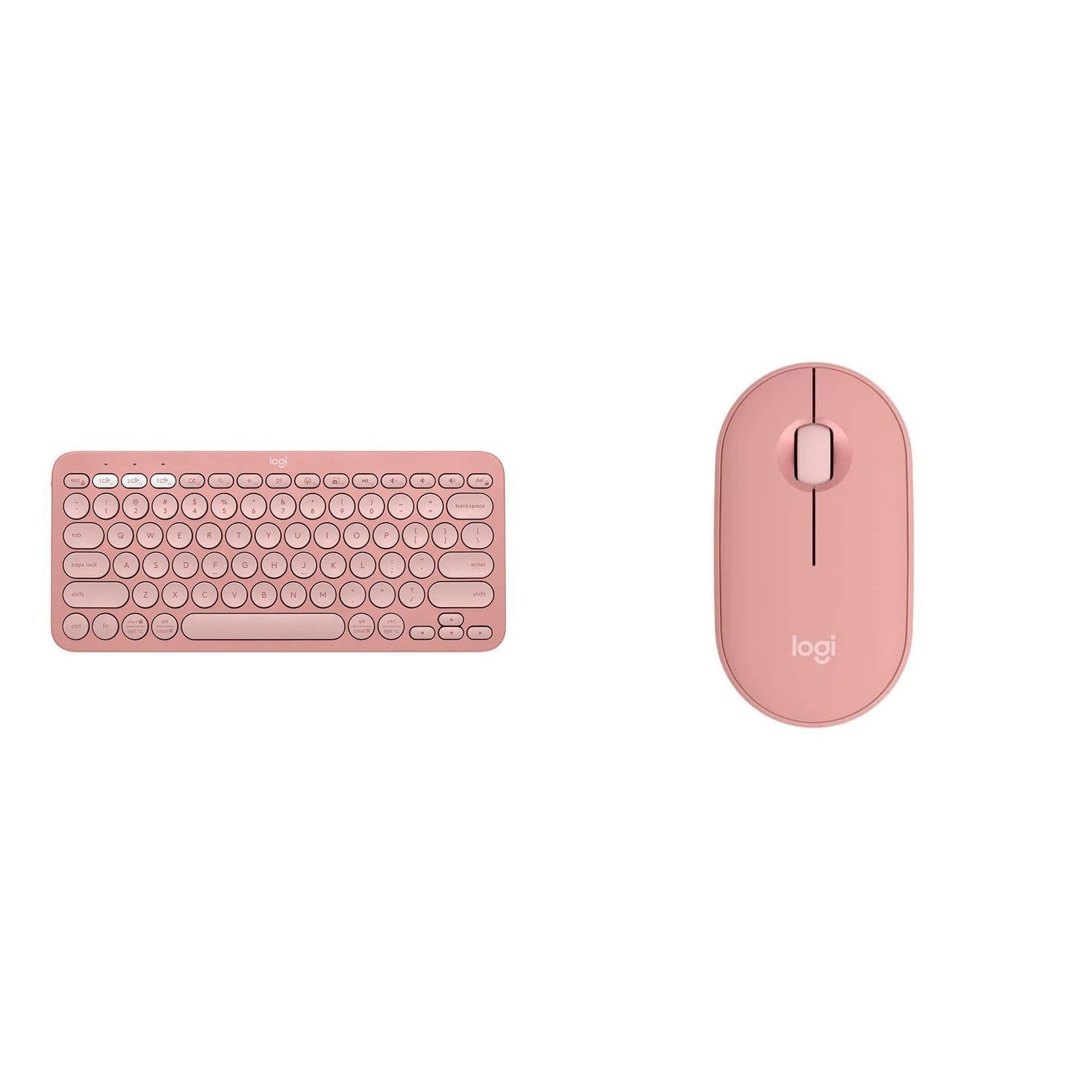 KIT LOGITECH BLUETOOTH TECLADO K380S ROSA E MOUSE M350S ROSA