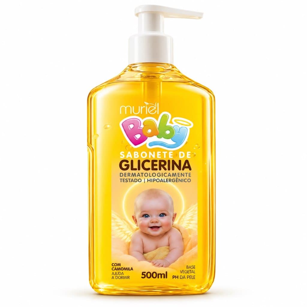 Sabonete de Glicerina 500ml Muriel Dermatologicamente Testado, Para Todos os Tipos de Pele