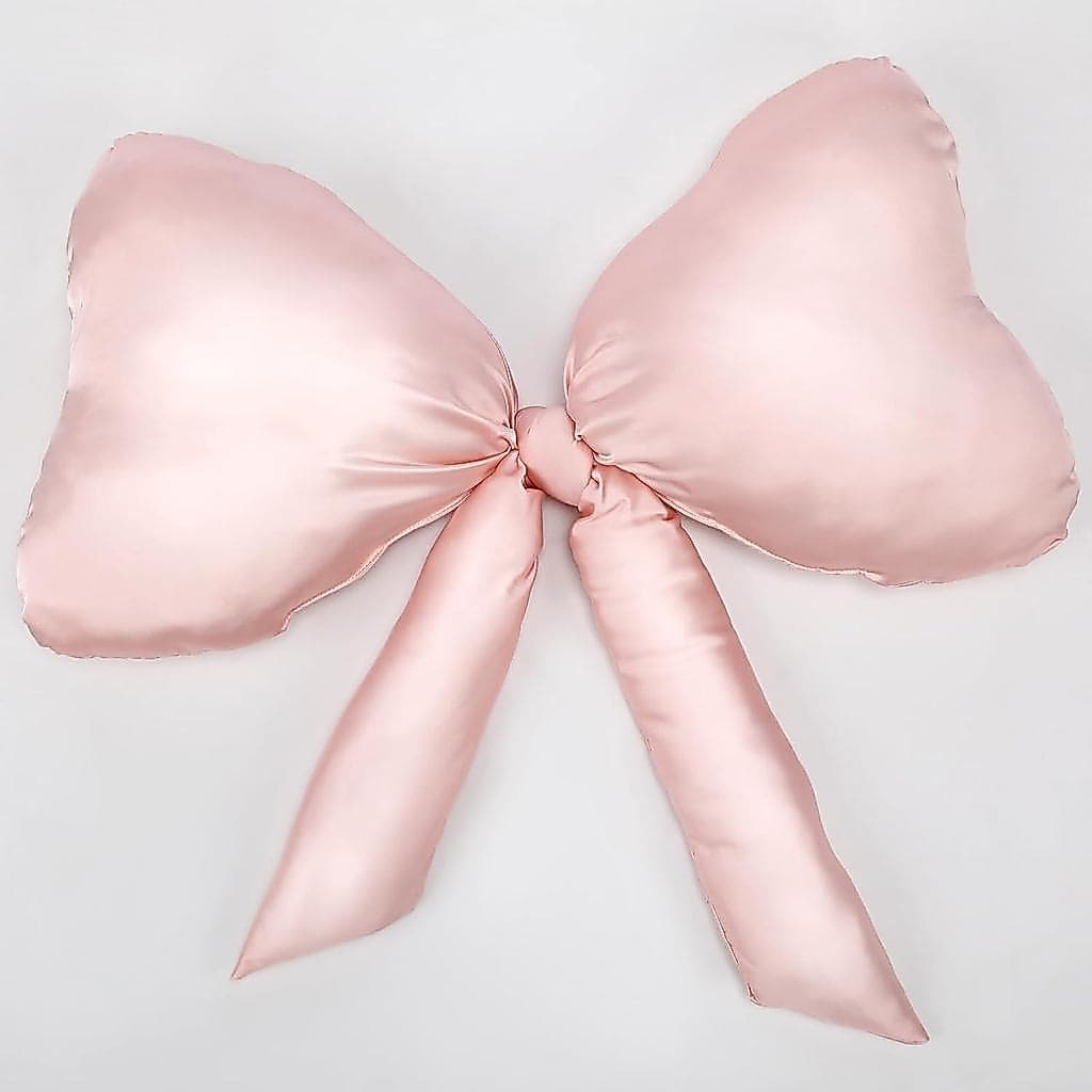 1pack Big Bow Throw Pillow 27 x 24 Inches Satin Pillow Aesthetic Bow Shaped Pillow Coquette Cushion for Sofa Offi