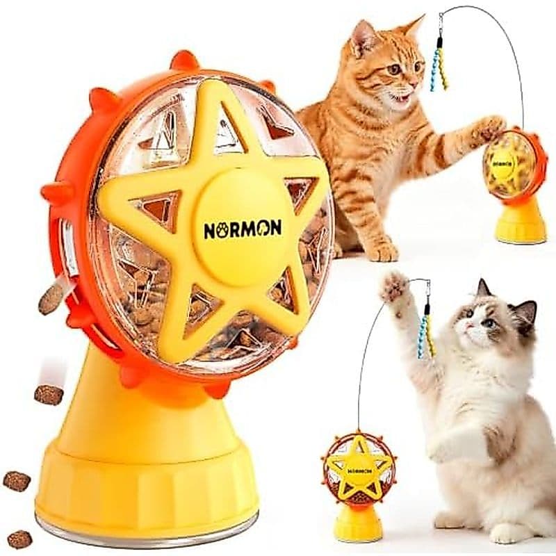 Brinquedo Interativo Dispensador De Tratamento Para Gatos NORMON Com Alimentador De Quebra-Cabeça De Roda Gigante , Vari
