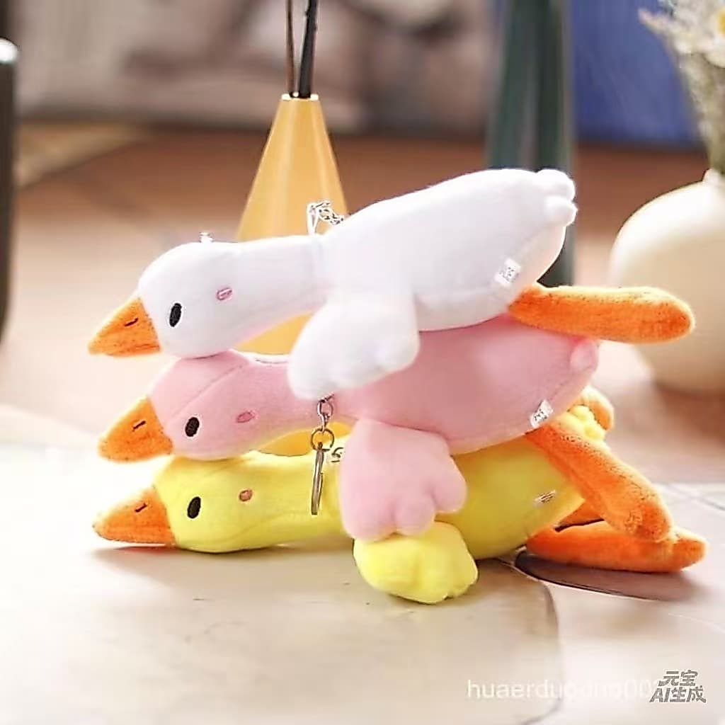 Pato Brinquedos De Pelúcia Fofo Boneca Chaveiro Animal Cisne Ganso Soft Bonecas Mochila Pingente Crianças Menina
