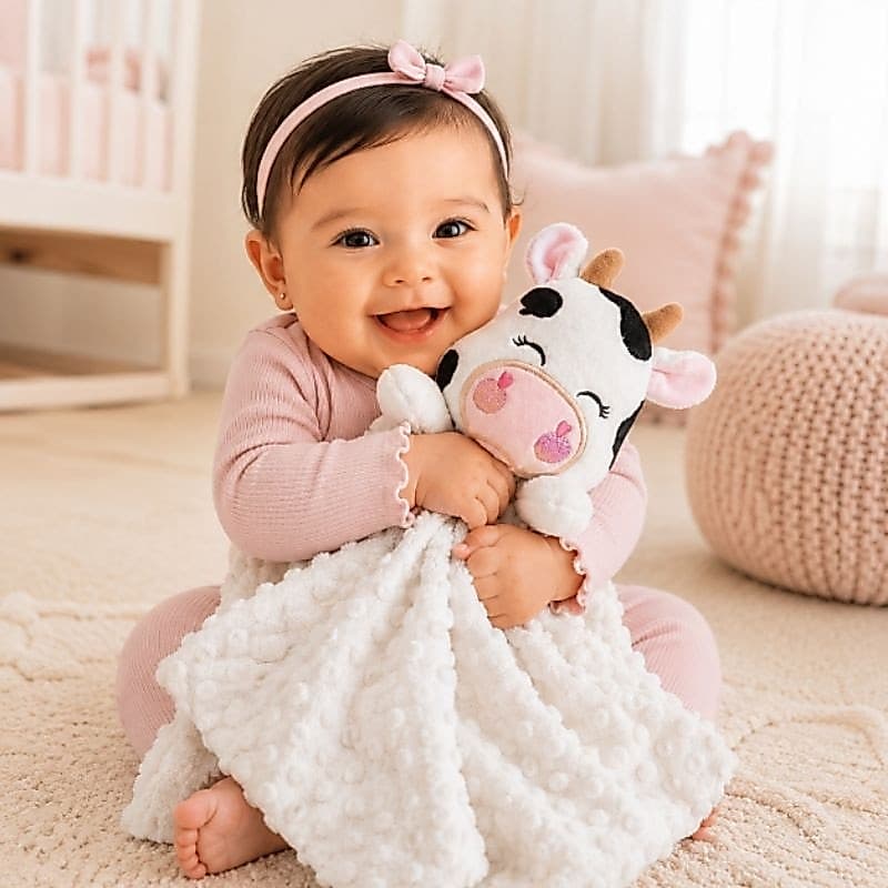 Naninha de Bebê Vaquinha PERSONALIZADA - Fazendinha / maternidade/ chá de bebê