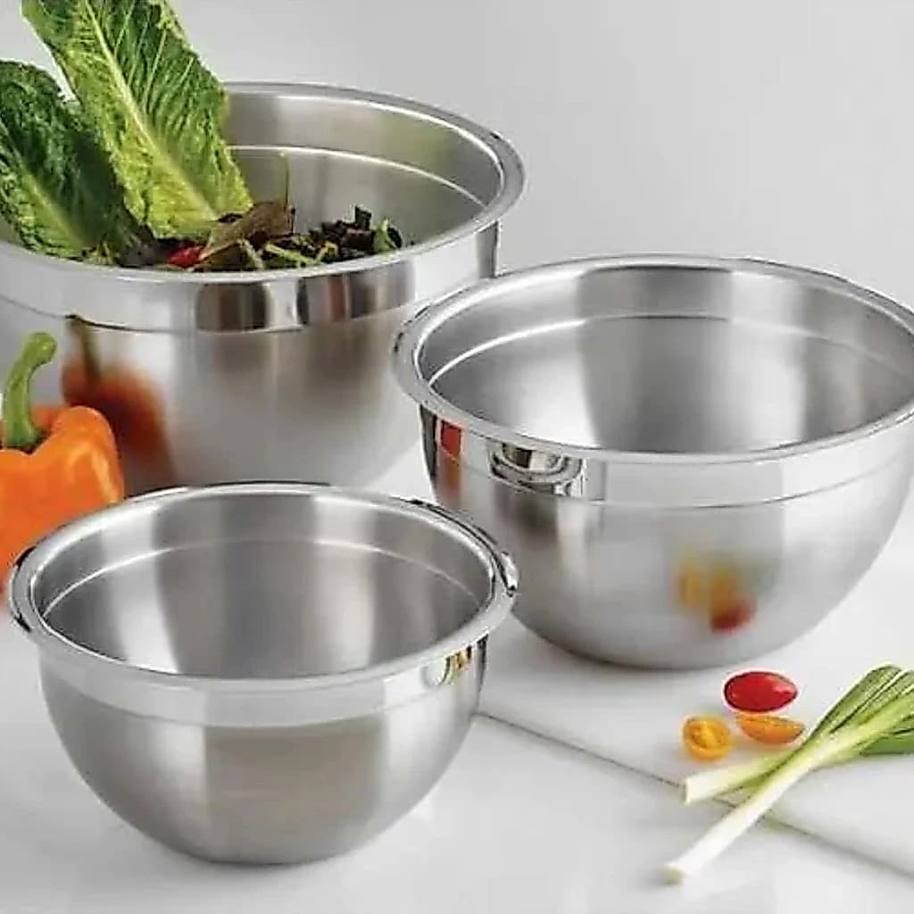 Tigela Inox Alumínio Misturar Saladas Massas Alimentos Bowl Recipiente Cozinha Preparo