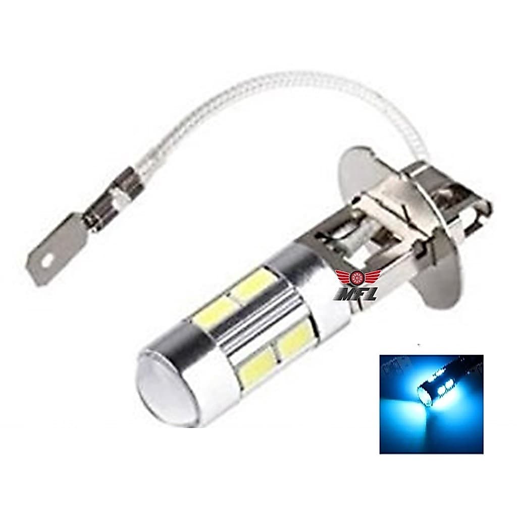 KIT 2 LAMPADA H3 10 LED CREE AZUL CRISTAL 12V