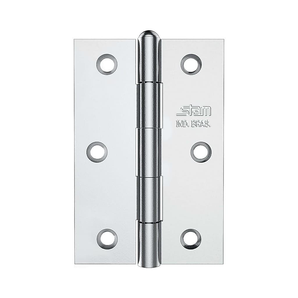 Dobradiça de Porta 3,5" Cartela Com 3 Peças e Parafusos Stam