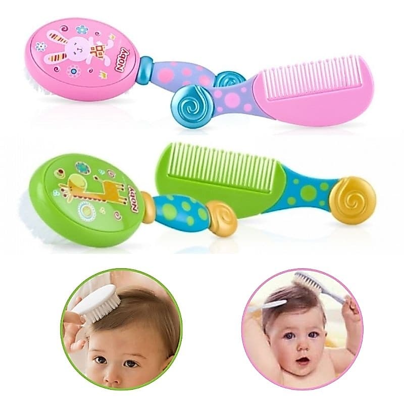 Kit Cabelo Bebê Nuby - Escova E Pente 2 Peças
