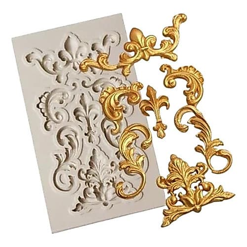 Molde De Silicone 7 Arabescos Pasta Americana E Chocolate