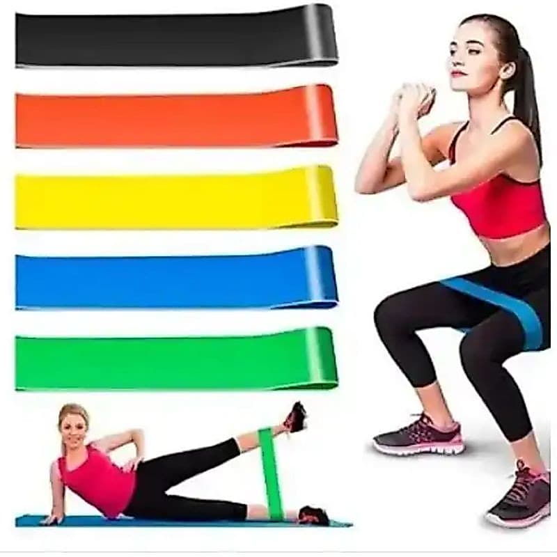 Kit 5 Faixas Elásticas Mini Bands Exercicio Resistance Belt