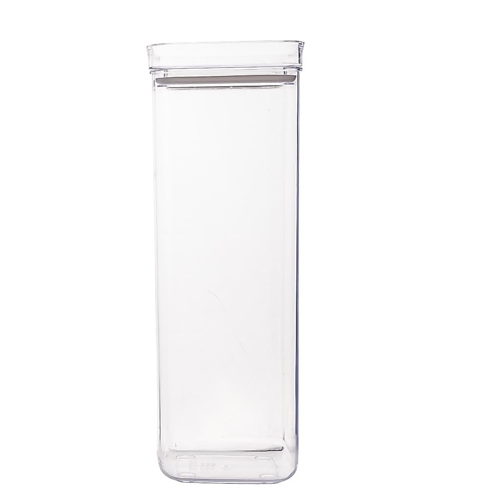 Pote Hermético 2,2 Litros Quadrado Acrílico Cristal Empalhável Para Mantimento Organizador BPA Free