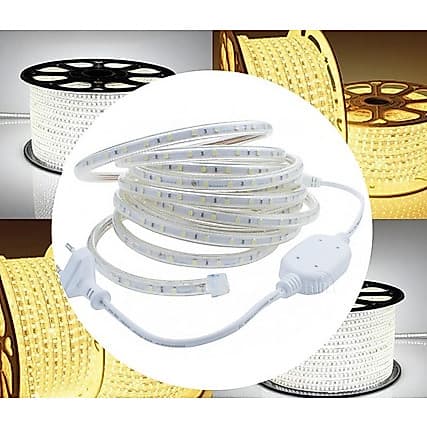 1 a 10 Metros Mangueira Chata Fita Led 5050 Já Com Conector Branco Frio ou Branco Quente 110V ou 220v Primeira Linha