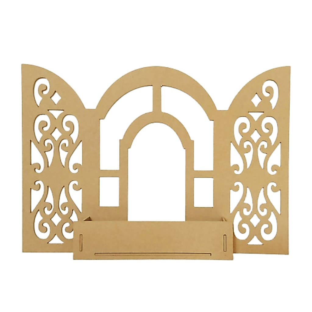 Janela Com Floreira Provençal Decoração Mdf 6mm Cru