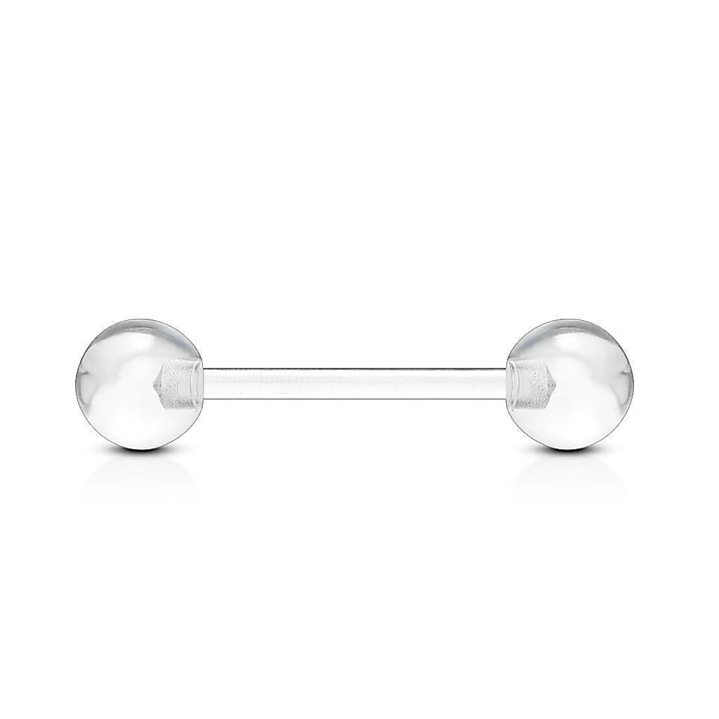 Kit 2 Piercing de mamilo16mm Transparente Silicone Reto 2 unidades