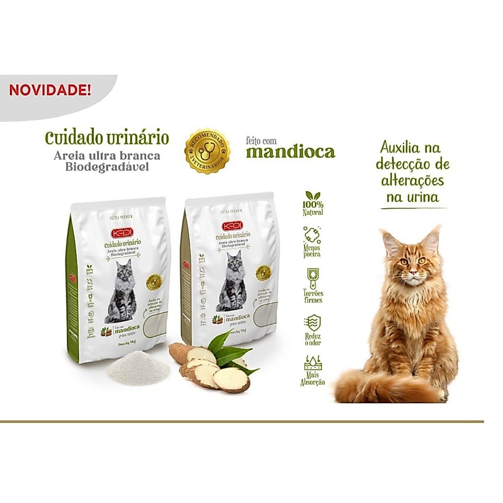 Kadi Areia Ultra Branca Biodegradável Grãos Finos 4kg