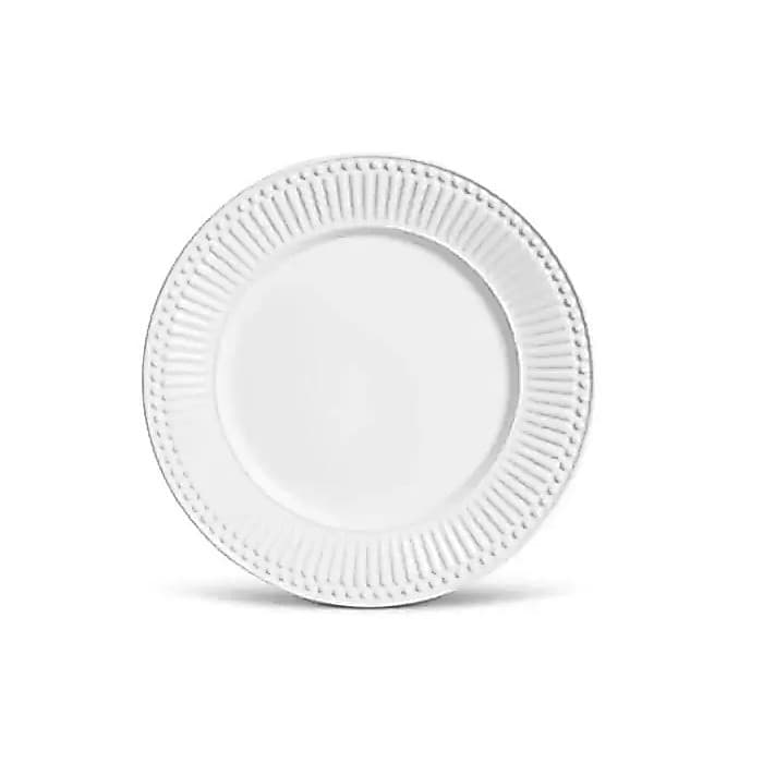 Prato Raso de Cerâmica Roma Branco 26cm - Porto Brasil