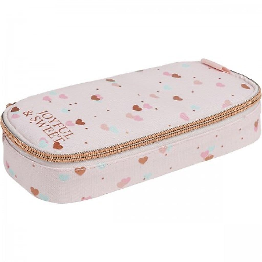 Estojo Mini Box Coracao Metalico Rosa