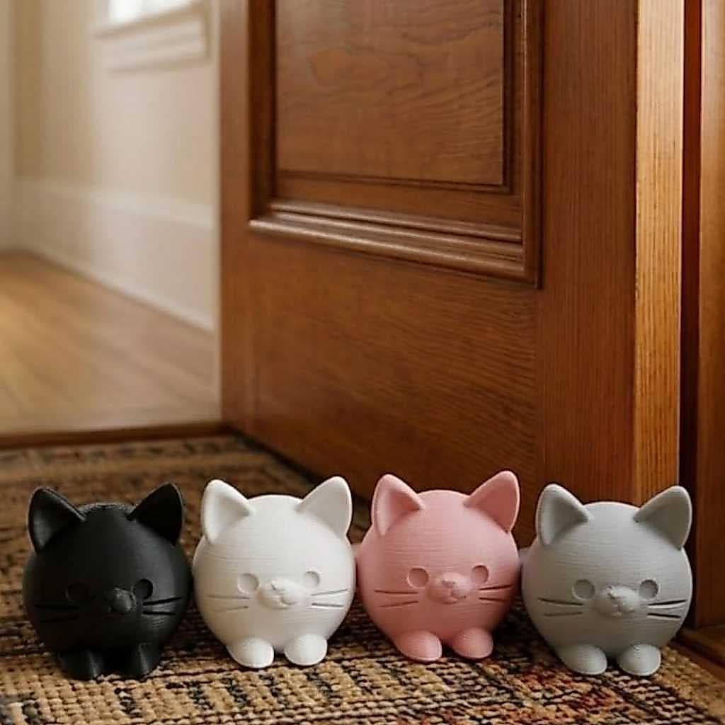 Suporte Trava Porta Gatinho Aparador Peso Trava Porta Cunha I Praticidade com um Toque de Fofura! 🚪
