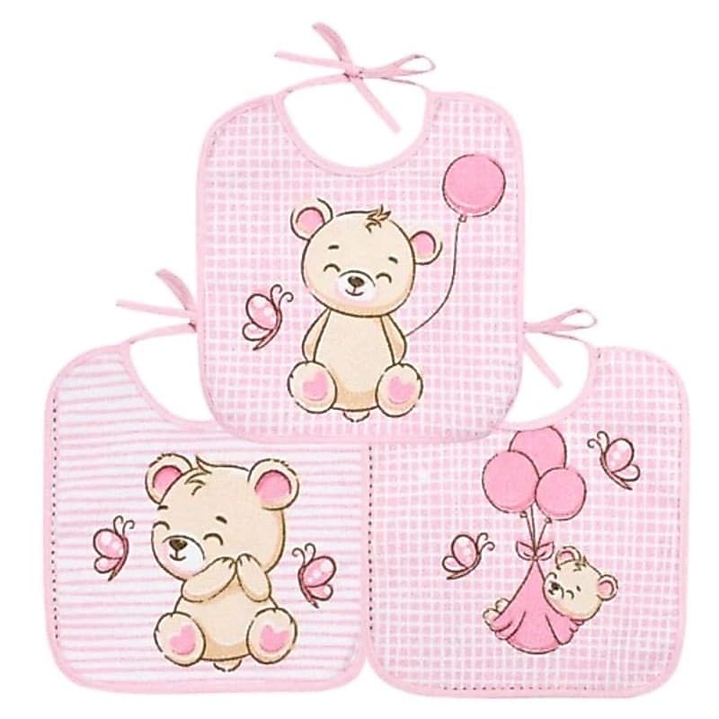 kit com 3 Babadores Impermeável e felpudo Menino e Menina Incomfral