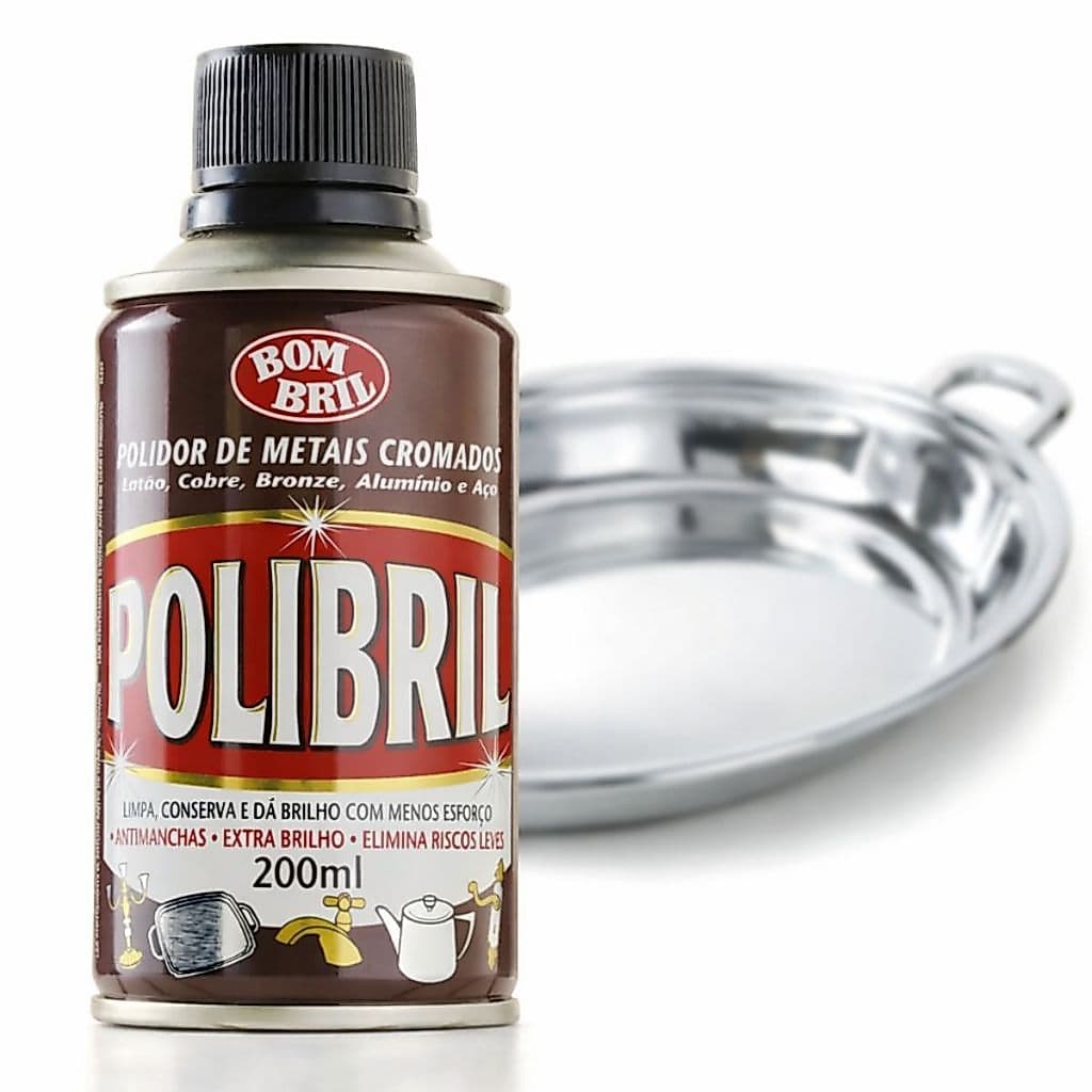Polidor de Metais - Polibril Metais Cromados 200ml Latão, Cobre, Bronze, Alumínio e Aço