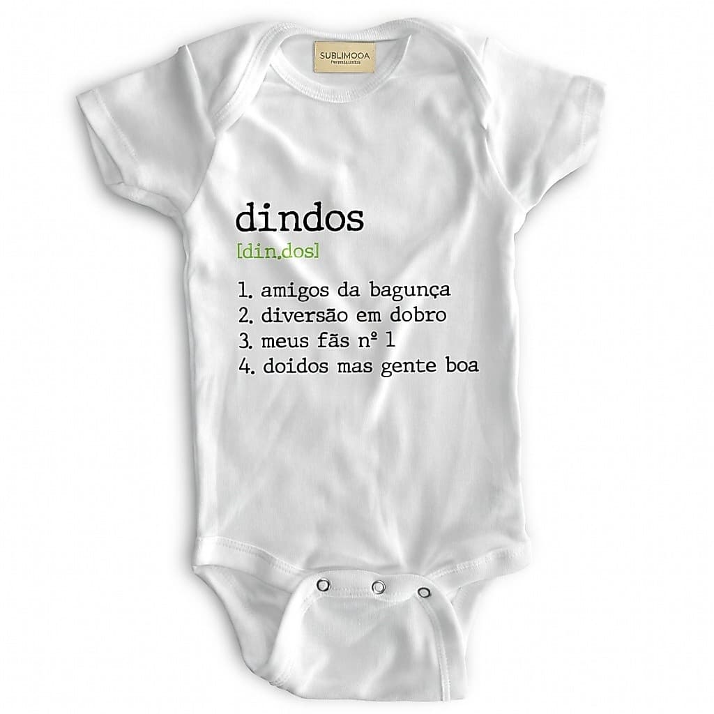 Body Bebê Personalizado "Dindos" – Conforto em Poliéster e Elastano! 👶❤️