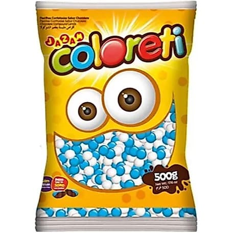 Confete Coloreti Branco com Azul Meio KG (500gms)