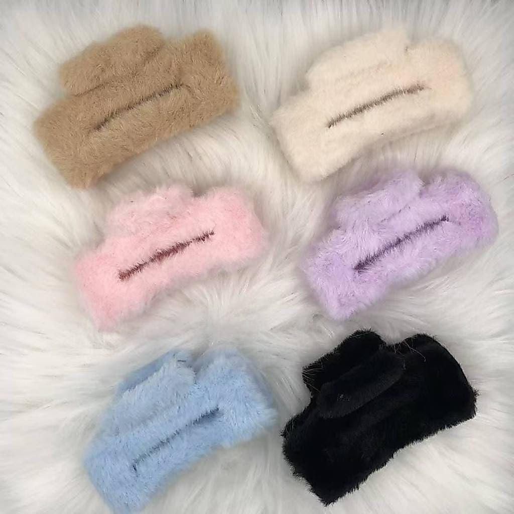 Peluche Para Trás Da Cabeça Grampo De Cabelo Grande De Menina De Temperamento Peludo Acessórios