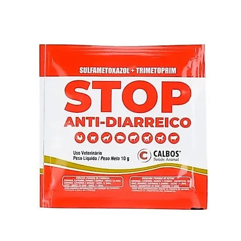 Kit 5 Sachês Stop Anti-Diarréico Antidiarréico para Cães Gatos Aves Bovinos Equinos Suínos Calbos