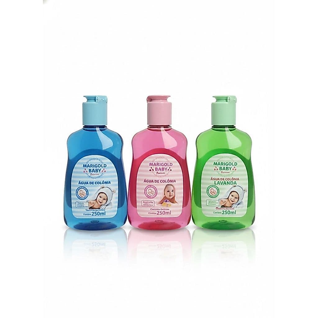 Águas de Colônia Bebê Marigold – Azul + Rosa + Lavanda (3x 250ml)
