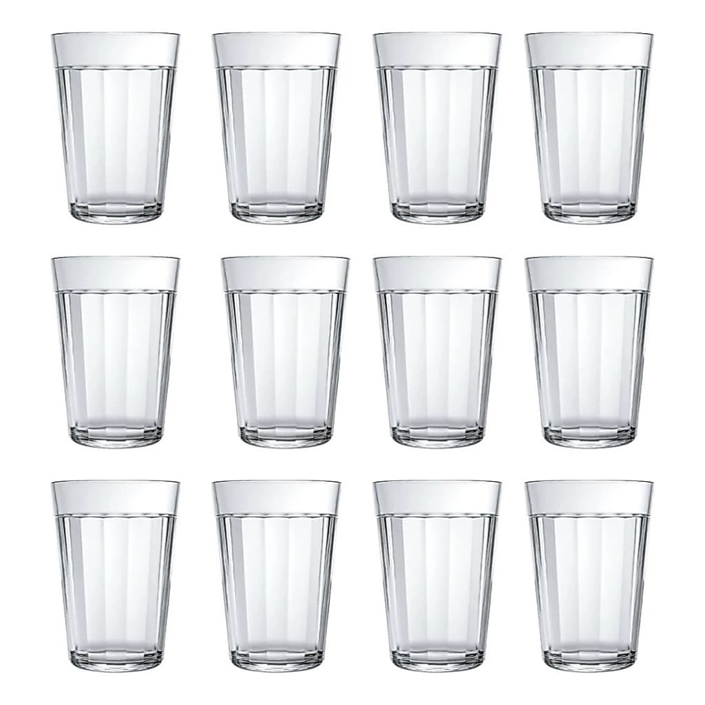 jogo 12 Copo Americano Em Vidro Long Drink 300ml Nadir