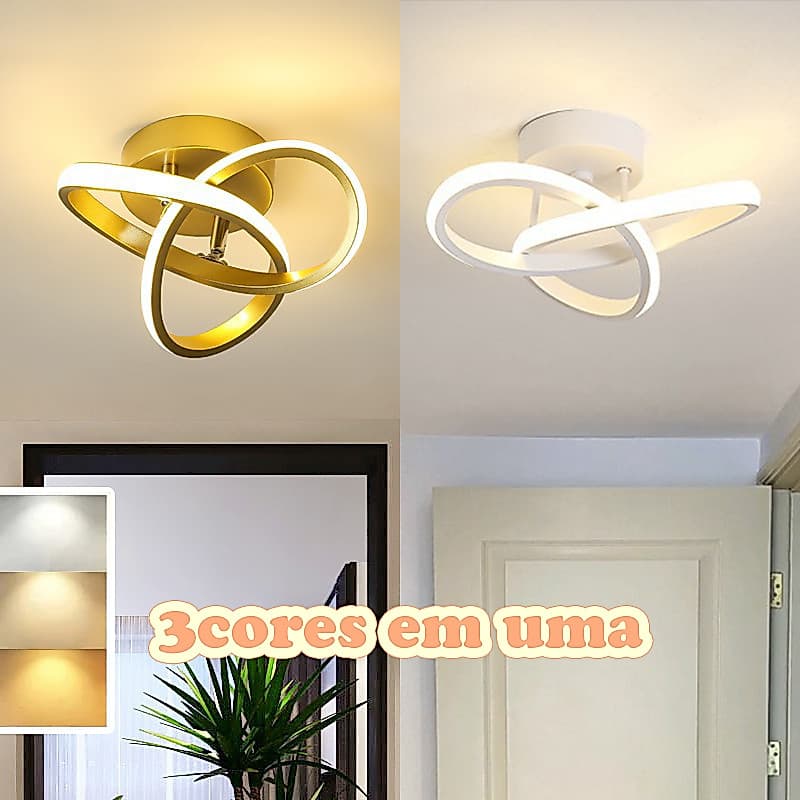 Luminária De Teto Pendente Led Moderna Lustre para Corredor Sala Quarto Cozinha