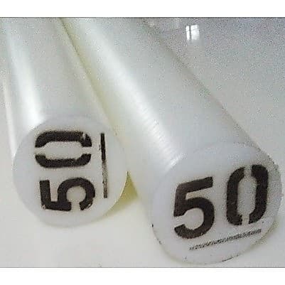 Nylon PA Tarugo 50mm (diâmetro) X 50cm (comprimento) Bastão Plástico para Usinagem