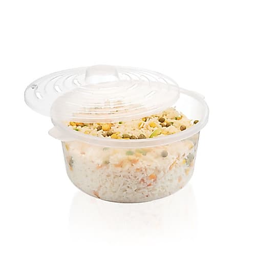 Panela de Arroz para Microondas 2,6L Multiuso – Faz Arroz, Legumes e Pipoca | Kit 1 ou 2 Unidades
