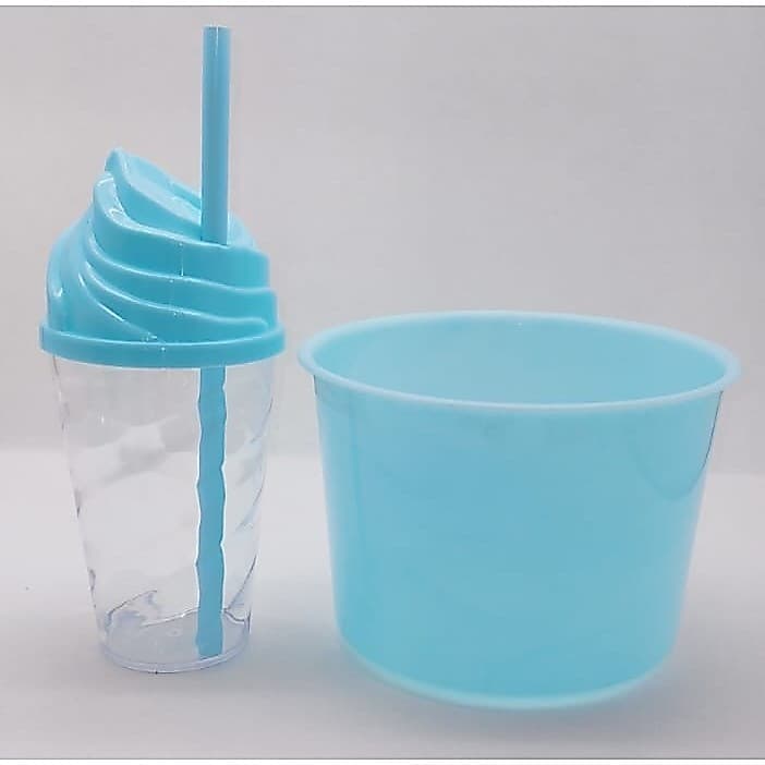 Kit 25 Balde de Pipoca 1,5L + 25 Copo Chantilly 400ml - Festa Infantil, Cinema em Casa, Lembrancinha