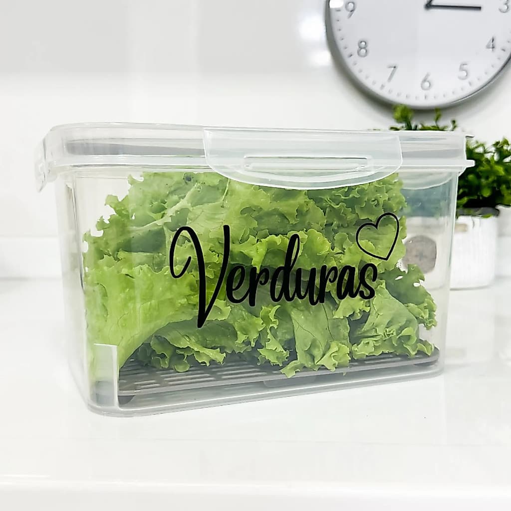 Organizador de verduras com escorredor - pote hermético - porta-verduras
