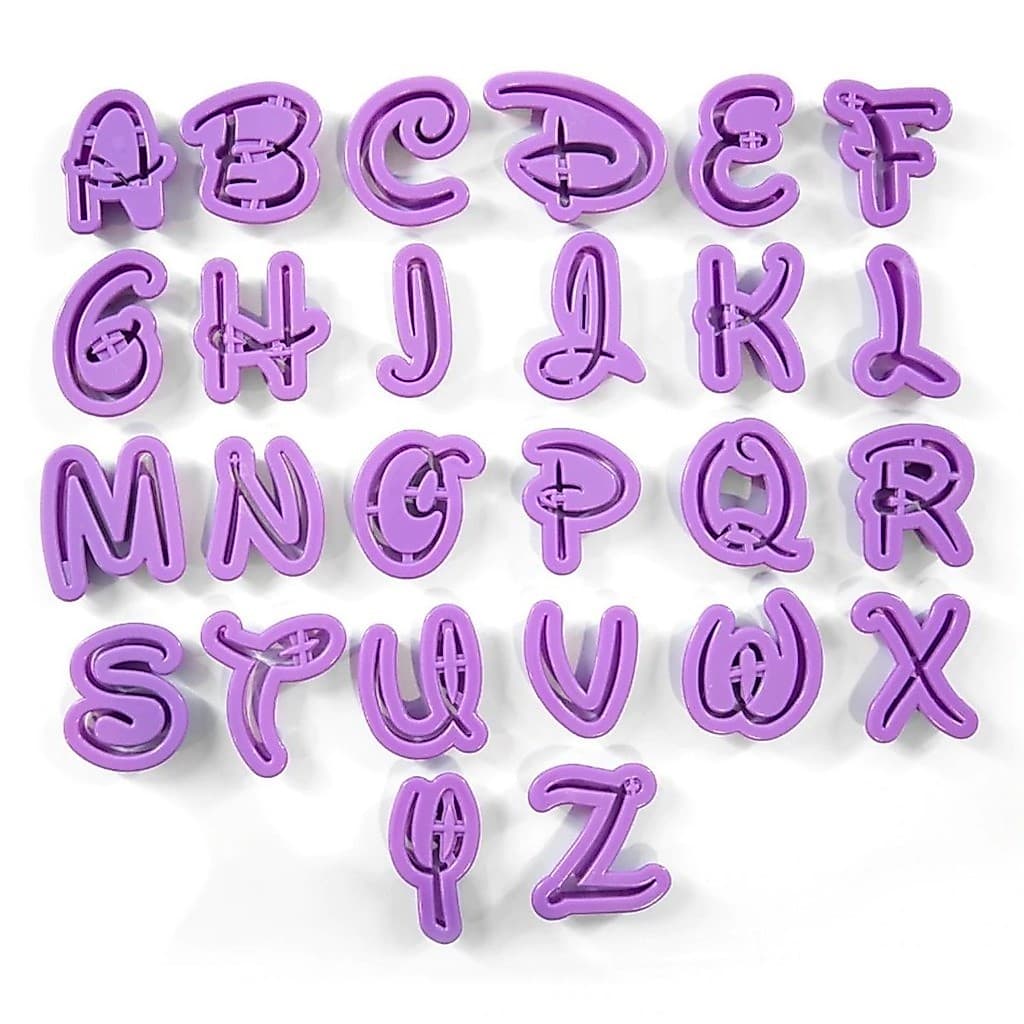 Kit Cortador Letras Alfabeto / Números Disney Biscuit Pasta Americana Confeitaria.