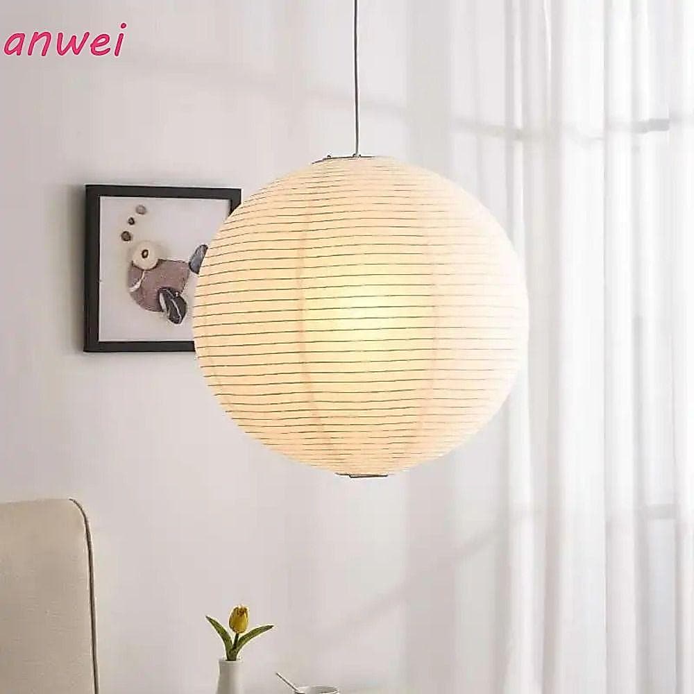 ANWEI Capa De Luz De Teto , Abajur De Papel Redondo Pendurado , Lâmpada Pendente Vintage Clássica Moderna
