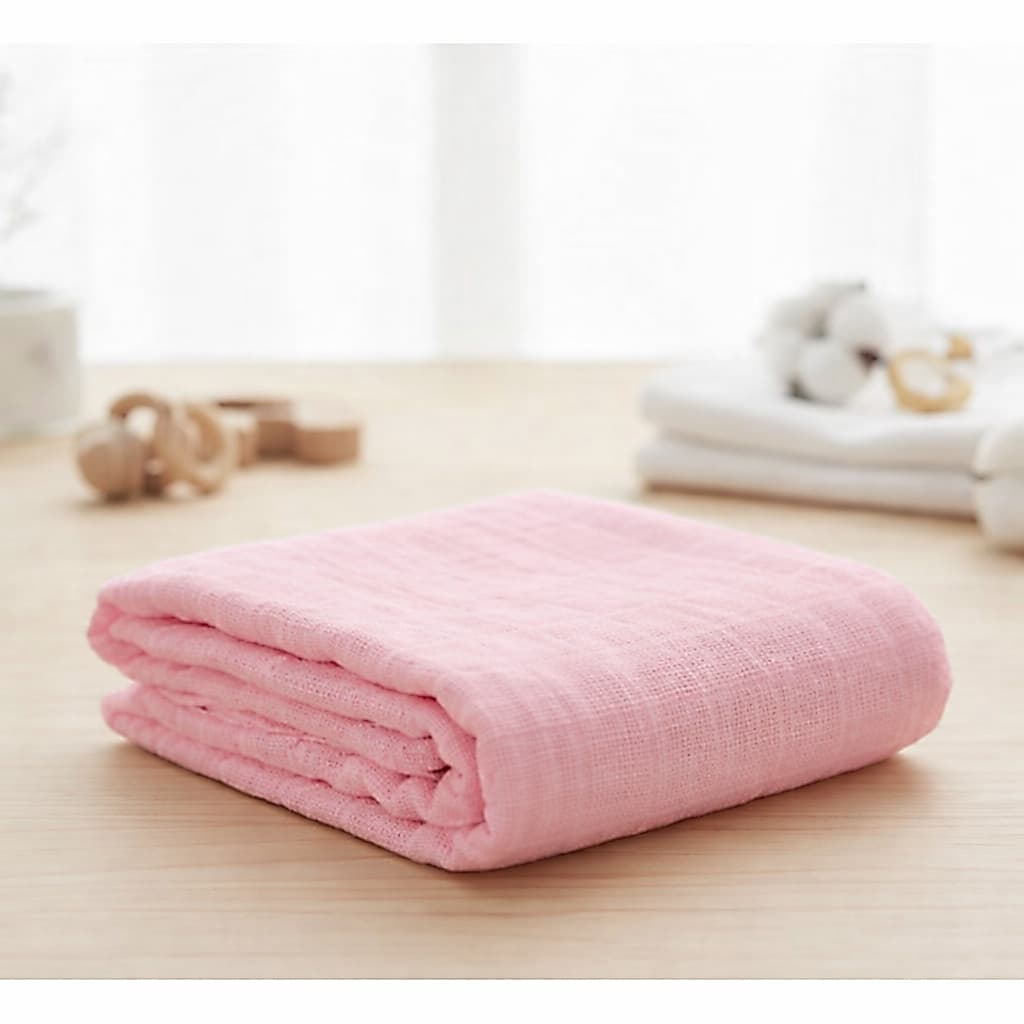 Fralda de Algodão Rosa 65X65 cm  – Macia, Absorvente e Delicada para Bebê