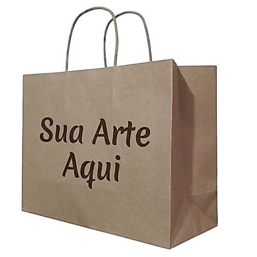 Sacola Kraft Tamanho G Alças Torcidas Para Lojas Lembrancinhas Roupas Pacotes Com 25 unidades.